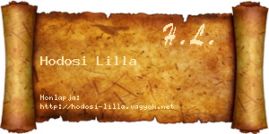 Hodosi Lilla névjegykártya